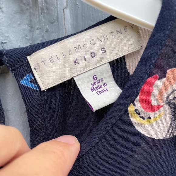 Stella McCartney Kids crepe navy frill  dress, Size 6 - Picture 6 of 7